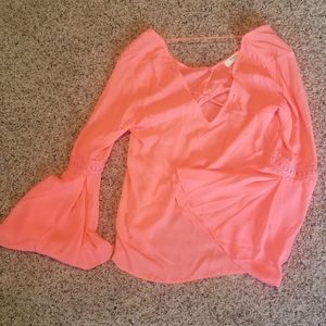 Umgee crisscross top with bell sleeves